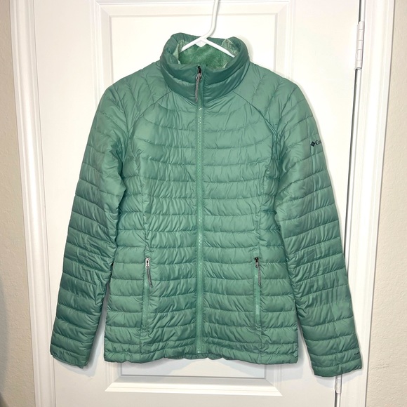 Columbia Powder Lite Insulated Jacket in Aqua Haze - Picture 2 of 16